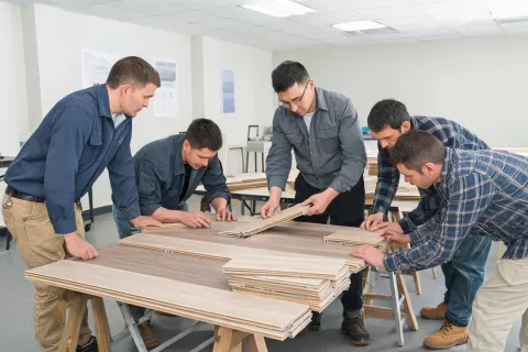 Training session for flooring installers
