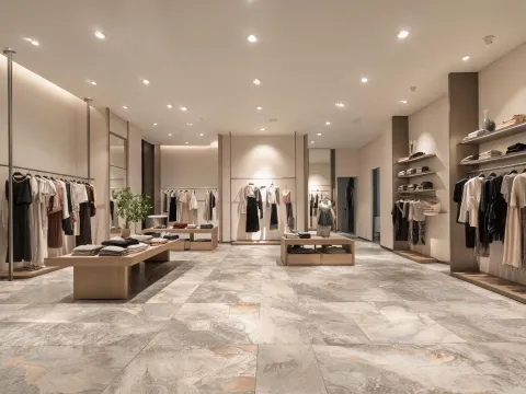 Retail boutique luxury vinyl tile floor