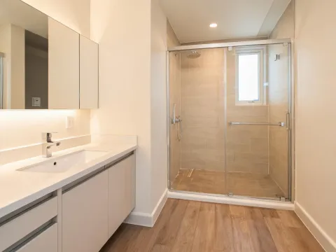 Multifamily bathroom vinyl flooring